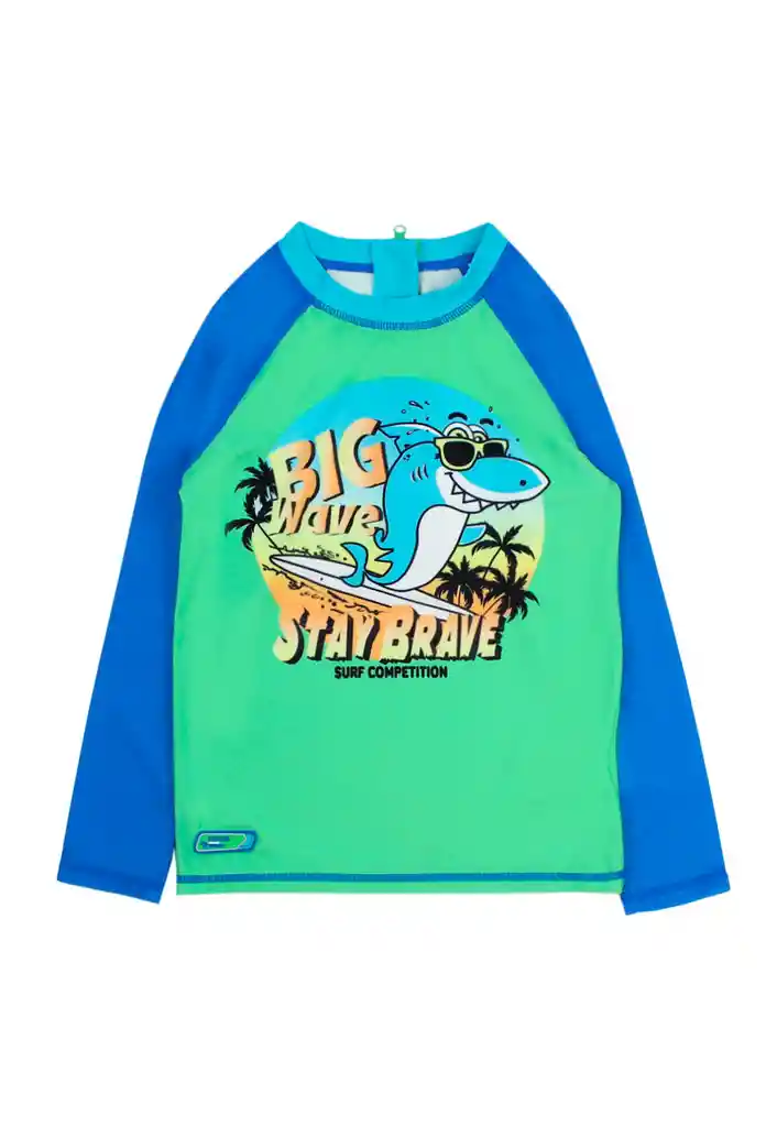 Polera Kids Niño De Agua Beach 269 Verde 6 Años