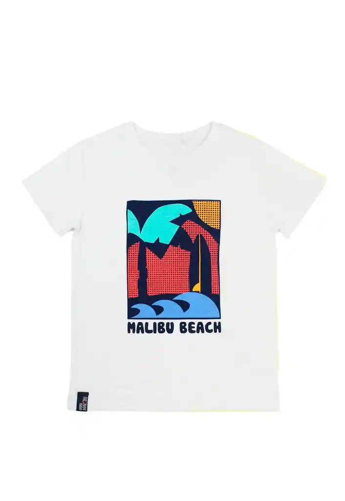 Polera Kids Niño Slub Malibu 241 Blanco 6 Años