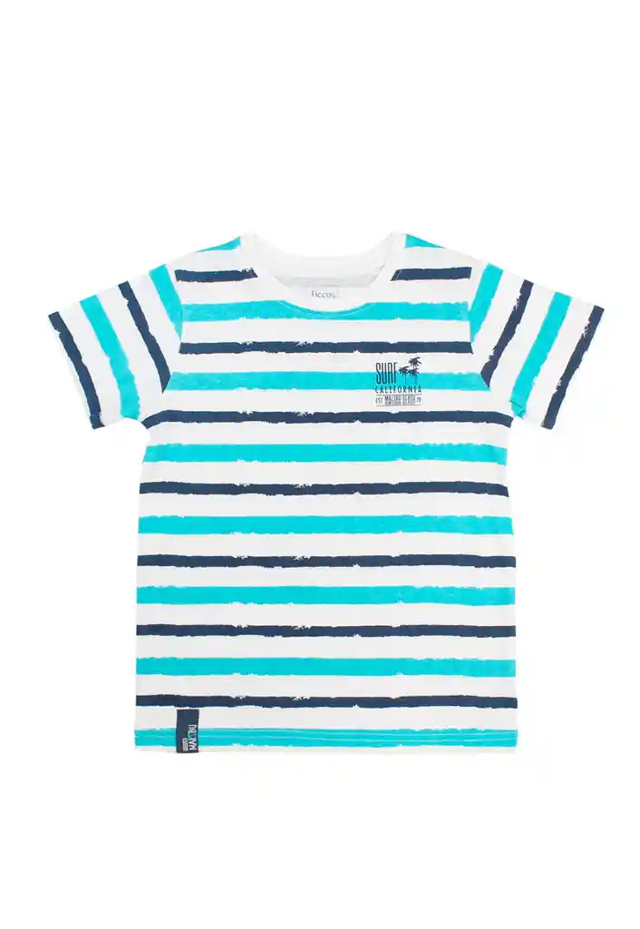 Polera Kids Niño Listada Malibu 239 Esmeralda 4 Años