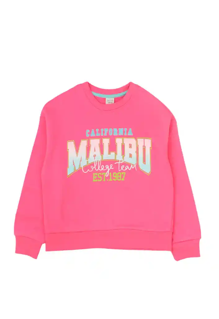 Poleron Junior Niña Malibu 399 Rosado Intenso 12 Años