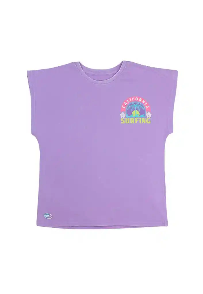 Polera Junior Niña H/ Caido Malibu 392 Lila 12 Años