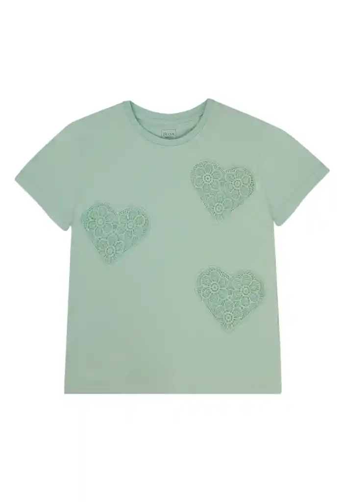 Polera Junior Niña Macrame Free 385 Verde 8 Años