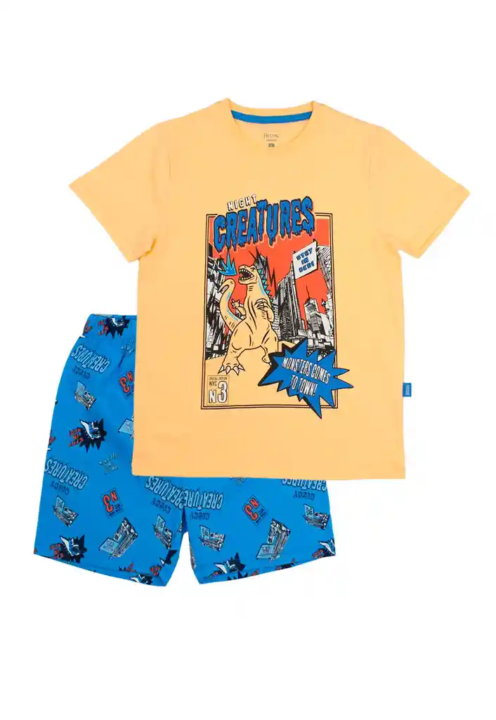 Pijama Junior Niño Estampado Roar 380 Salmón 12 Años