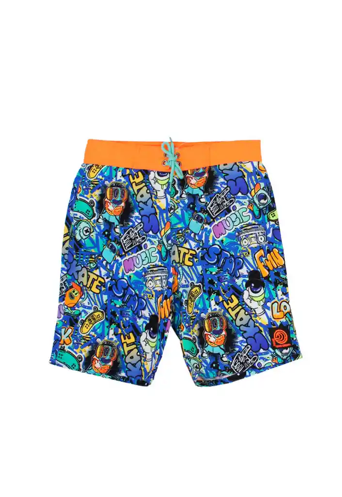 Traje De Baño Junior Niño Estampado Beach 376 Naranjo 10 Años