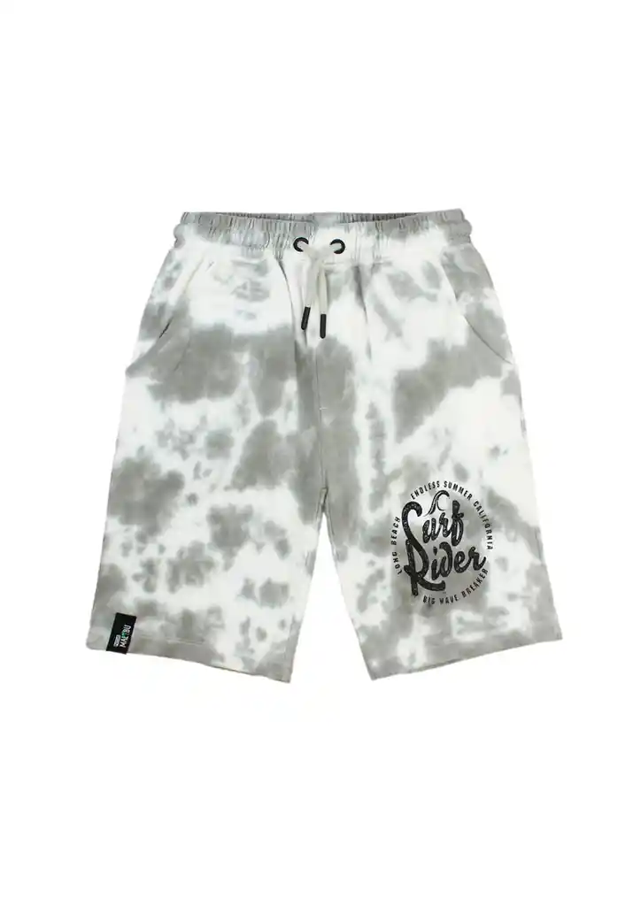 Bermuda Junior Niño Tie Dye Malibu 374 Gris 10 Años