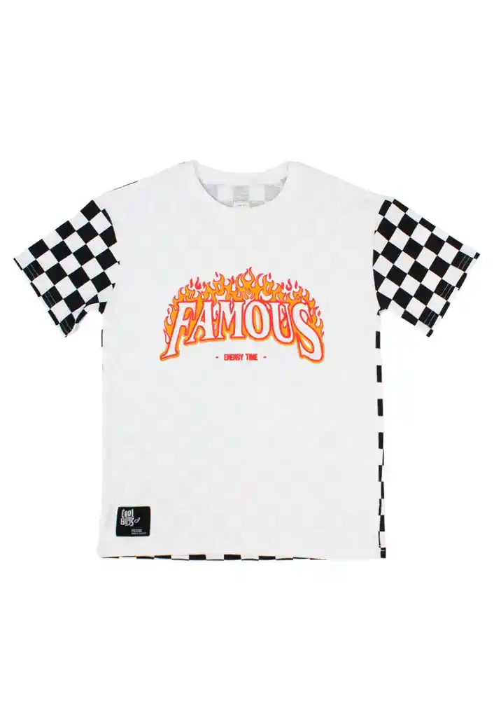 Polera Junior Niño Cuadros Energy 350 Blanco 10 Años