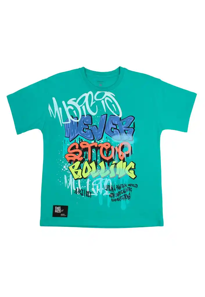 Polera Junior Niño Graffiti Energy 346 Verde 10 Años