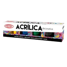 Estuche Pintura Acrílica Decorativa 6 Colores 15ml. Artel