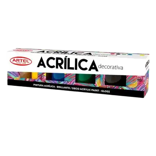 Estuche Pintura Acrílica Decorativa 6 Colores 15ml. Artel