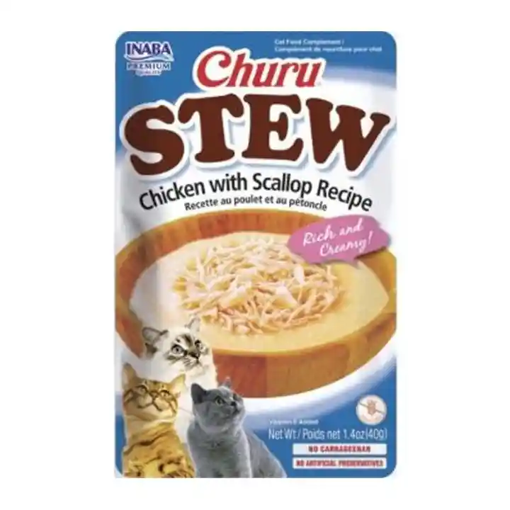 Inaba Churu Stew Con Pollo Y Ostiones Para Gatos 40g