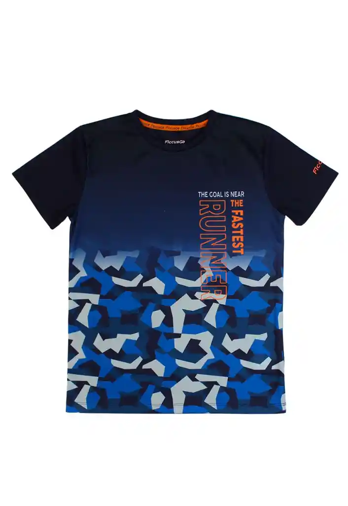 Polera Niño Estampada Ficcusgo 563 Azul 10 Años