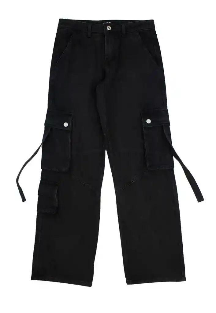 Jeans Teens Niña Cargo Energy 550 Negro 14/m