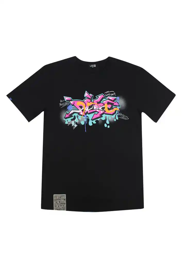 Polera Teens Niño Estampada Energy 505 Negro 14/m