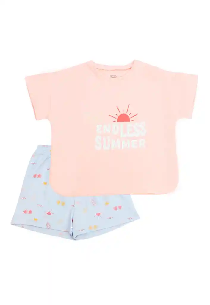 Pijama Junior Niña Summer 434 Coral 8 Años