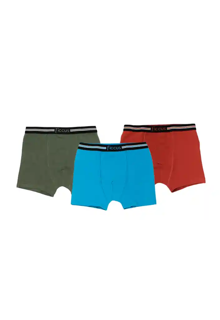 Pack Triple Boxers Teens Niño Liso 661 Pack 3 Colores 16 Años