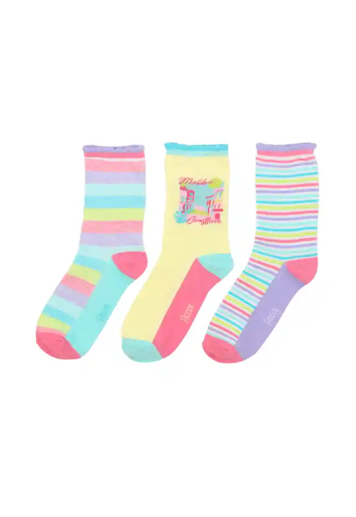 Pack Triple Calcetines Kids Niña 639 Pack 3 Colores 30/33