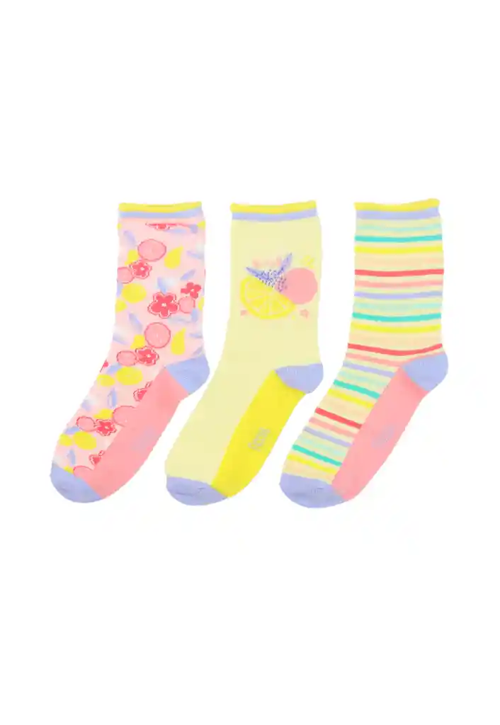 Pack Triple Calcetines Kids Niña 637 Pack 3 Colores 34/36