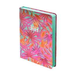 Agenda 2025 Con Formato Día Por Páginas Con Elástico Y Foil Diseño Floral