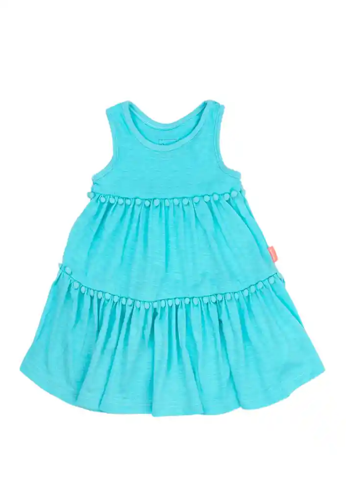 Vestido Bebé Niña Borlas Day To Day 719 Turquesa 18 A 24 Meses