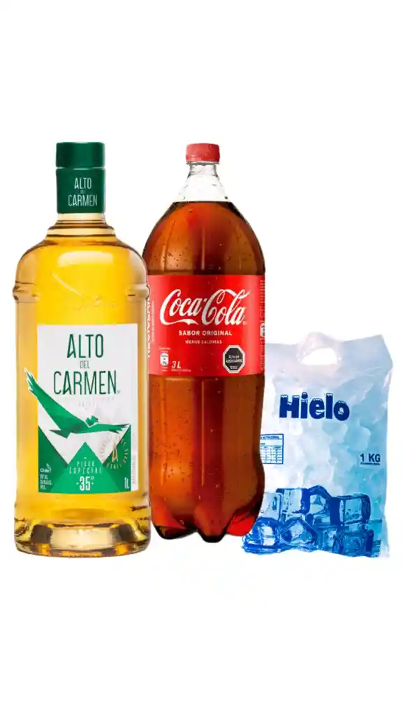 Promocion Alto De Carmen 1l+bebidas 1.5l+hielo 1k