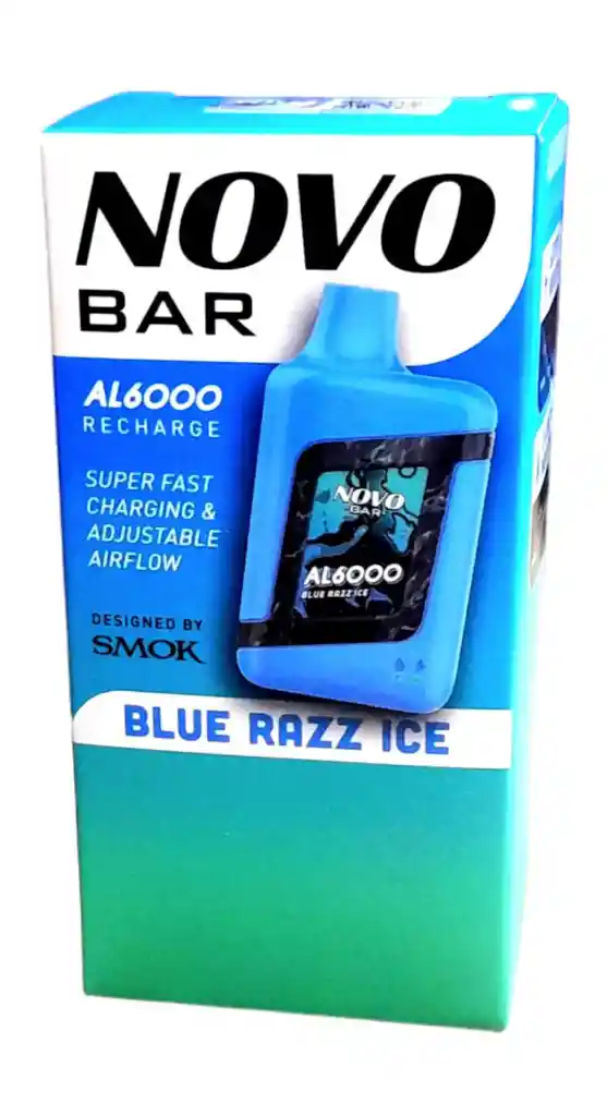 Vaporizador Novo Bar Blue Razz Ice 6000 Puff