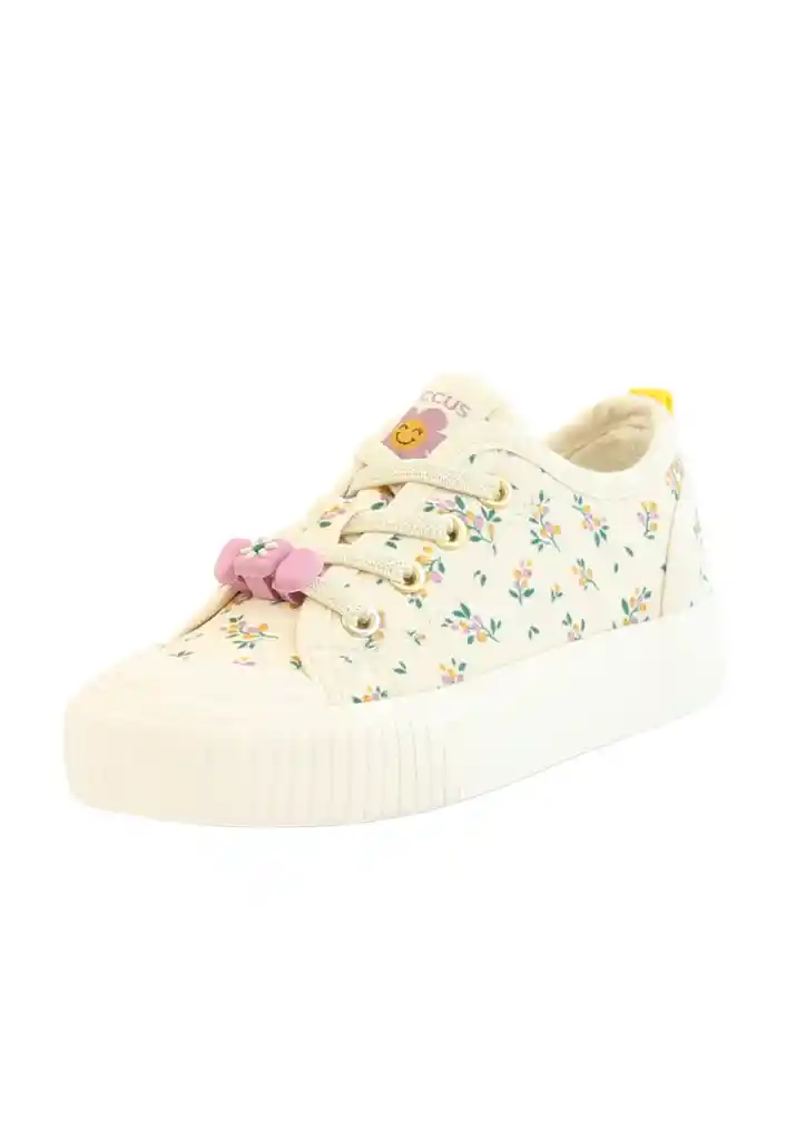 Zapatilla Urbana Caña Velcro Elástico Kids Niña 858 Crudo 28