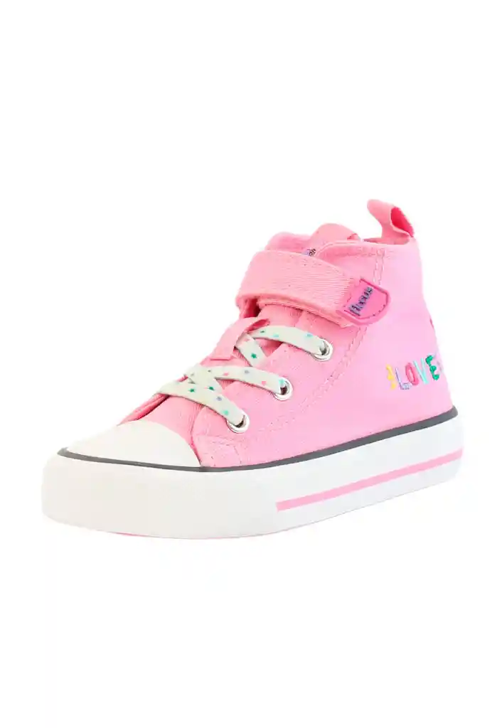 Zapatilla Urbana Caña Velcro Elastico Kids Niña 856 Rosado 28