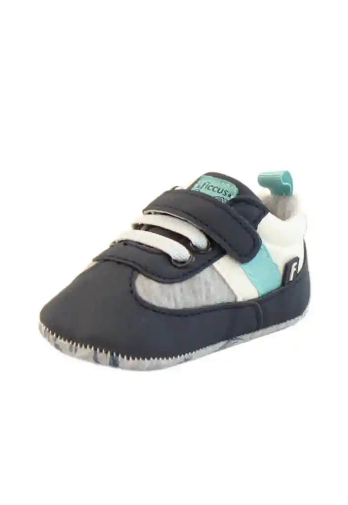 Zapatilla Urbana Velcro Elástico Newborn Niño 819 Azul 16