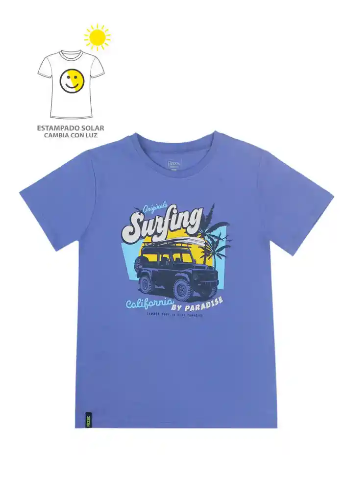 Polera Junior Niño Estampado Solar 797 Morado 8 Años