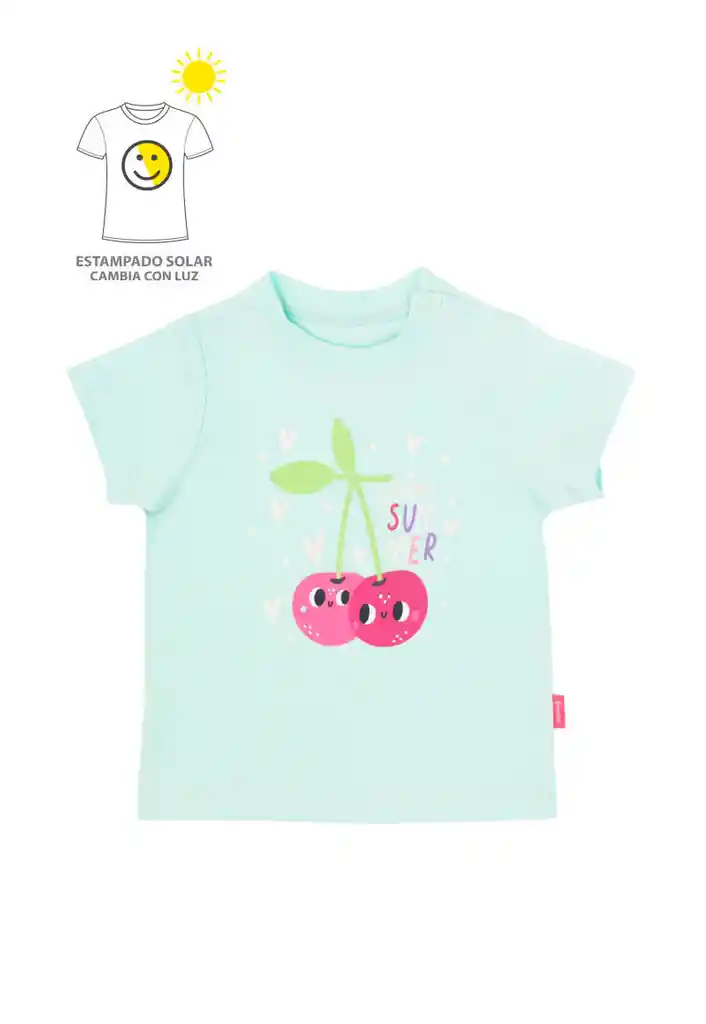 Polera Bebé Niña Estampado Solar 791 Turquesa Claro 18 A 24 Meses