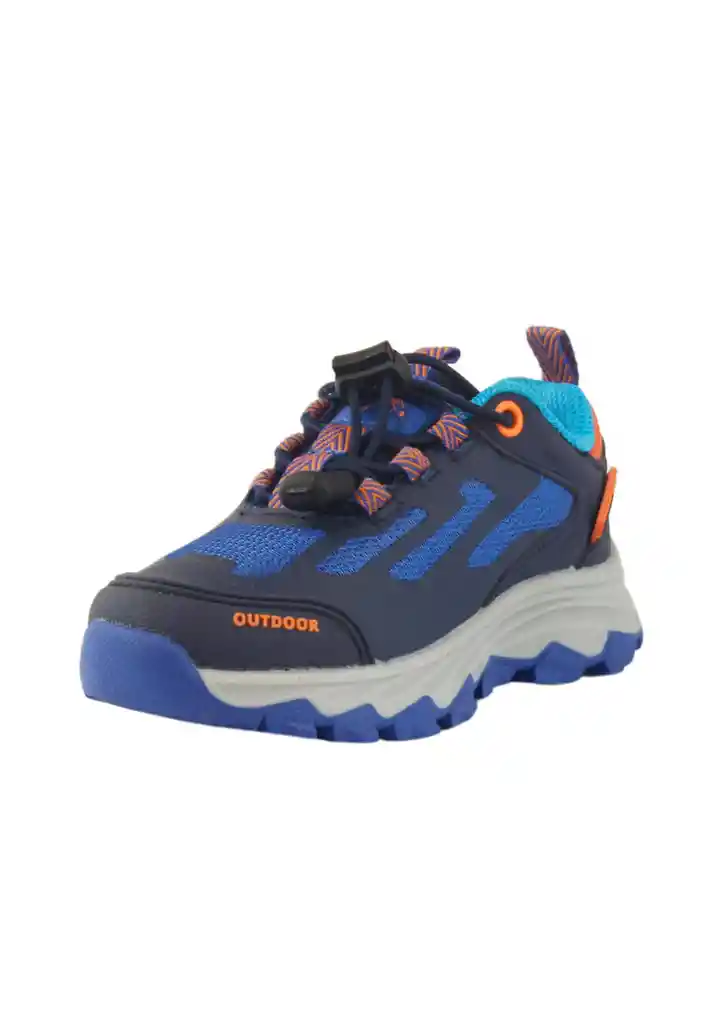 Zapatilla Outdoor Ficcustex  Elastico  Junior Niño 932 Azul 36