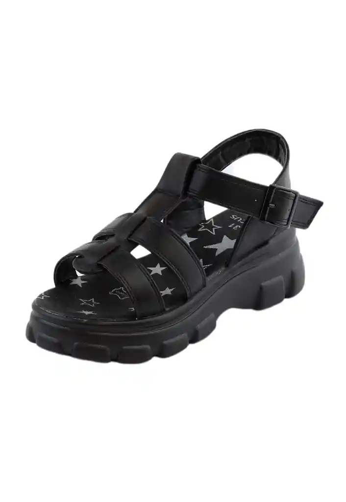 Sandalia Casual Velcro Junior Niña 903 Negro 35