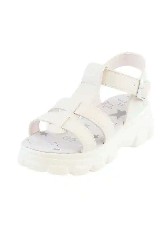 Sandalia Casual Velcro Junior Niña 901 Blanco 36