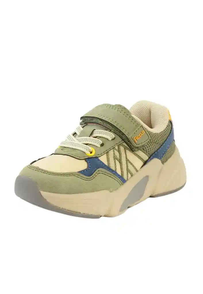 Zapatilla Sport Velcro Elástico Kids Niño 899 Verde 28