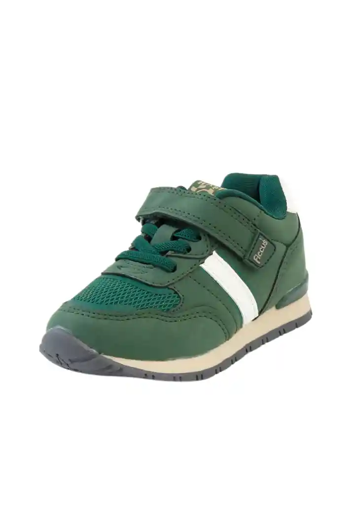 Zapatilla Sport Velcro Elástico Kids Niño 896 Verde 28