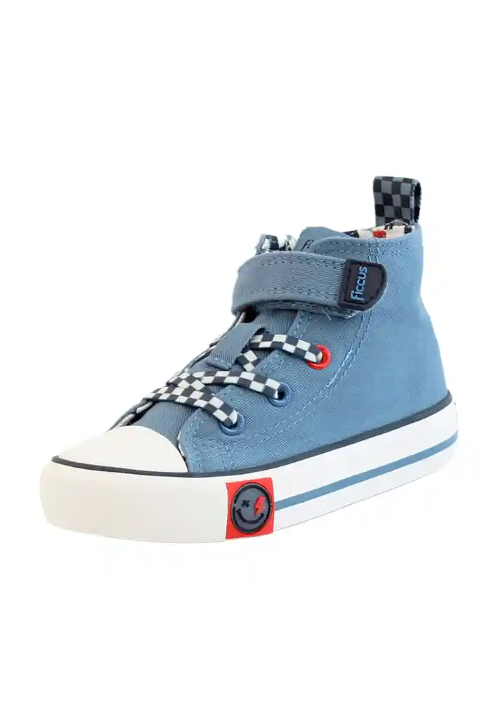 Zapatilla Urbana Caña Velcro Elástico Kids Niño 885 Celeste 27