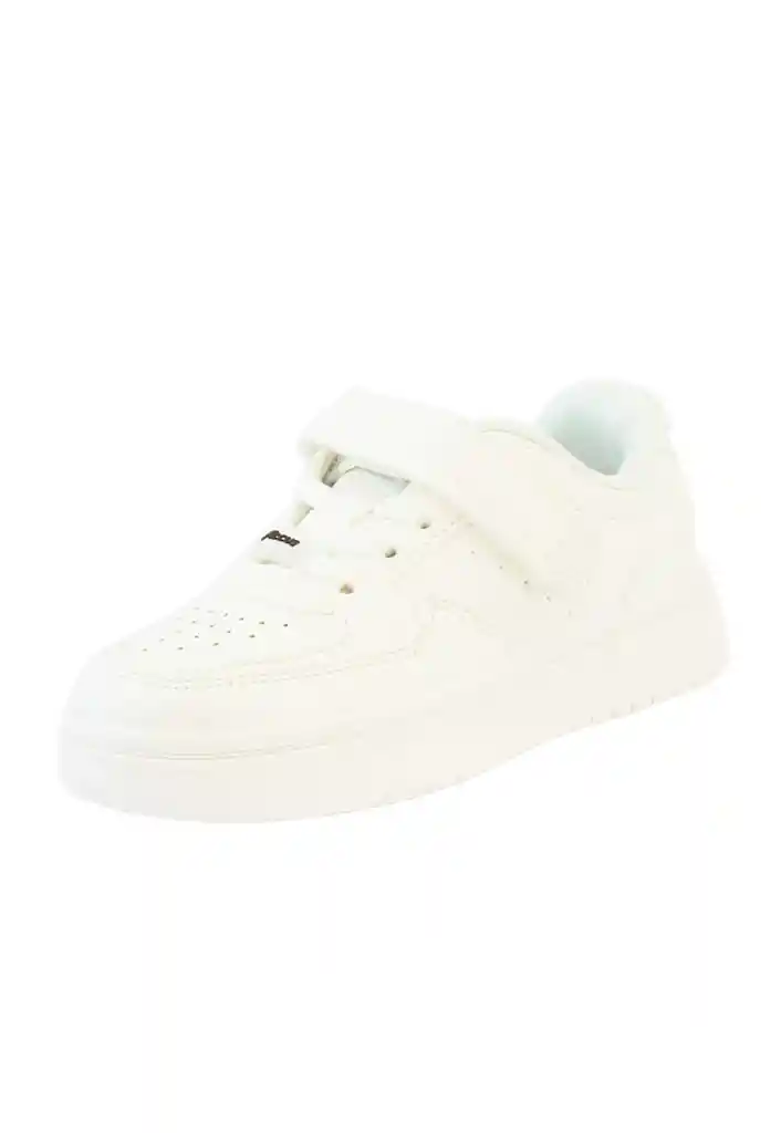 Zapatilla Sport Velcro Elástico Kids Unisex Blanca 877 Blanco 26