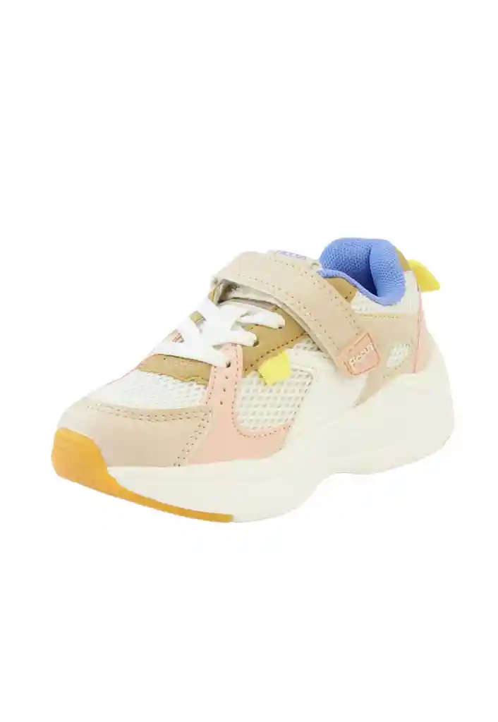 Zapatilla Sport Velcro Elástico Kids Niña 875 Beige 27