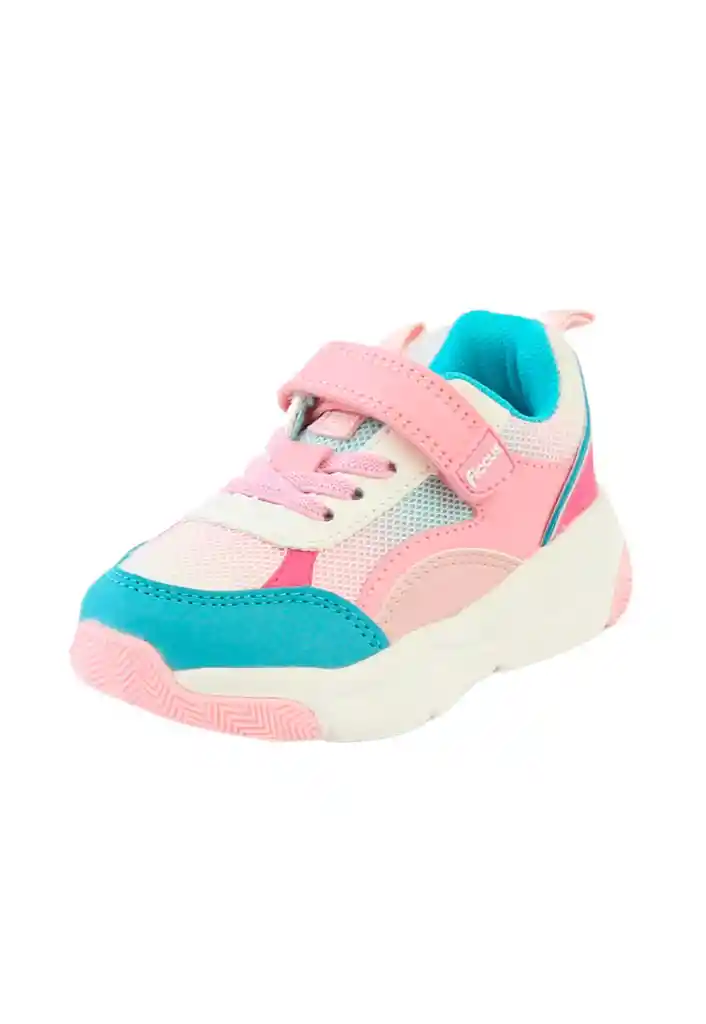 Zapatilla Sport Velcro Elástico Kids Niña 871 Rosado 28