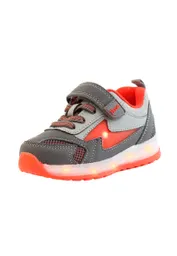 Zapatilla Led Velcro Elástico Junior Niño  953 Gris 29