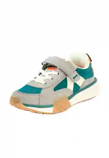 Zapatilla Sport Velcro Elástico Junior Niño 940 Verde 36