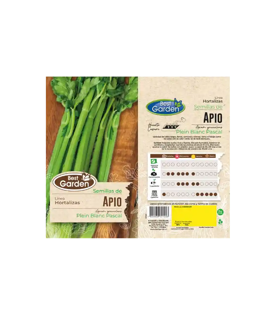 Semillas Apio 2grs Best Garden