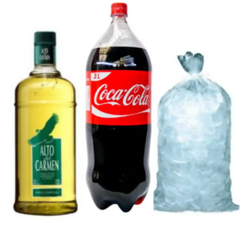 Promo Alto 1,0 Lt + Coca Cola 3,0 + 2 Kg Hielo