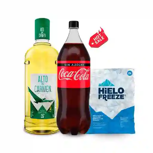 Promo Alto 1,0 Lt + Coca Zero 3,0 Lt + 2 Kg Hielo