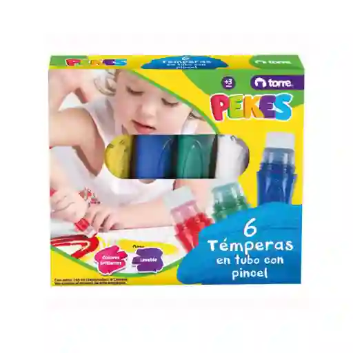 Temperas En Tubo Pekes 6 Colores