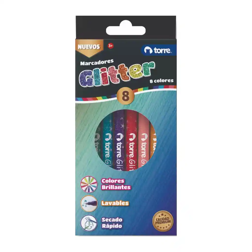 Marcadores Glitter 8 Colores