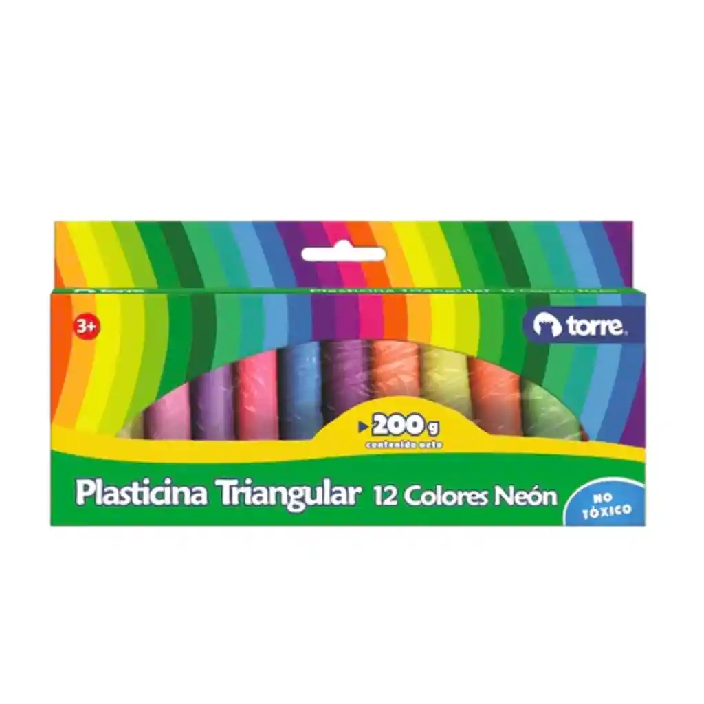 Plasticinas Triangulares Neon 12 Colores