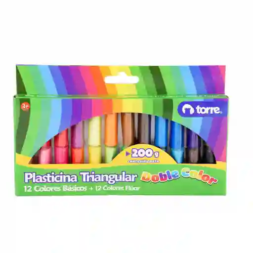 Plasticinas Triangulares Doble Color 24 Colores