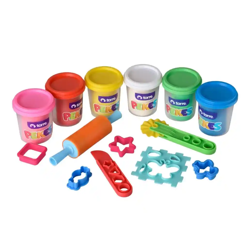 Set De Masitas Con Herramientas Pekes 6 Colores