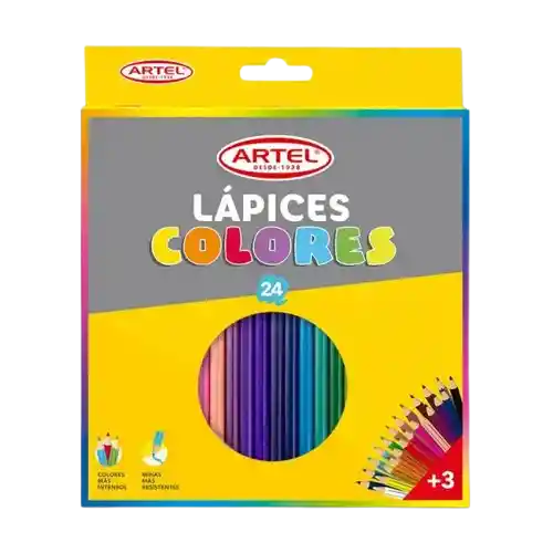 Estuche 24 Lápices De Colores Largos